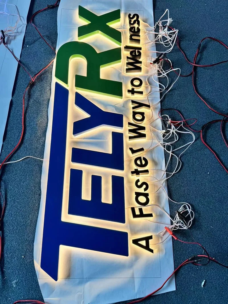 Custom 3D Backlit  Business Sign LED Metal Sign Indoor Outdoor Letters For Shop Cafe Channel Custom Beauty Salon Sign