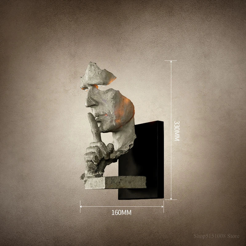 loft face wall lamp decoration salon wall lamps creative retro led light For home decor light art bar aisle indoor lighting