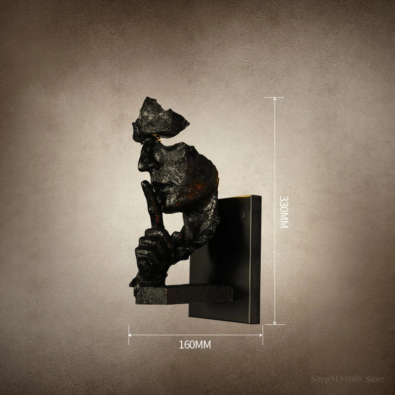 loft face wall lamp decoration salon wall lamps creative retro led light For home decor light art bar aisle indoor lighting