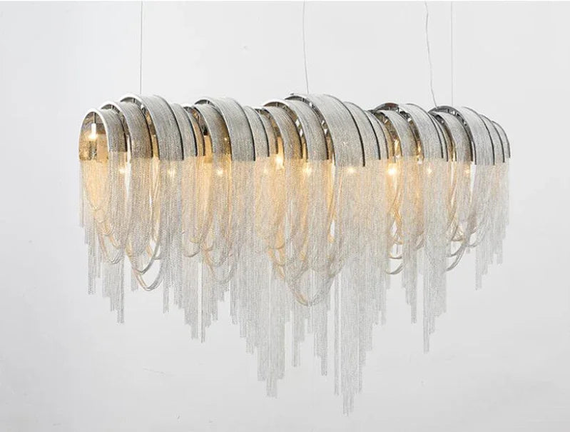 New design chandeliers LED aluminum fixtures luxury light gold/silver living room decorative light for commercial