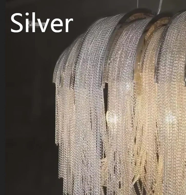 New design chandeliers LED aluminum fixtures luxury light gold/silver living room decorative light for commercial