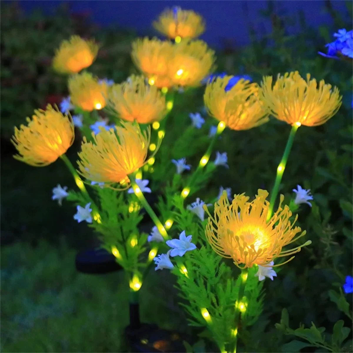 2PC solar powered shore flower ground plug-in lamp, outdoor waterproof, beautiful flower decoration, 1PCourtyard lawn decoration