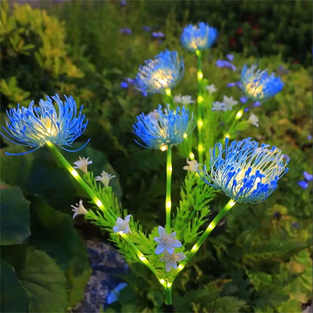 2PC solar powered shore flower ground plug-in lamp, outdoor waterproof, beautiful flower decoration, 1PCourtyard lawn decoration
