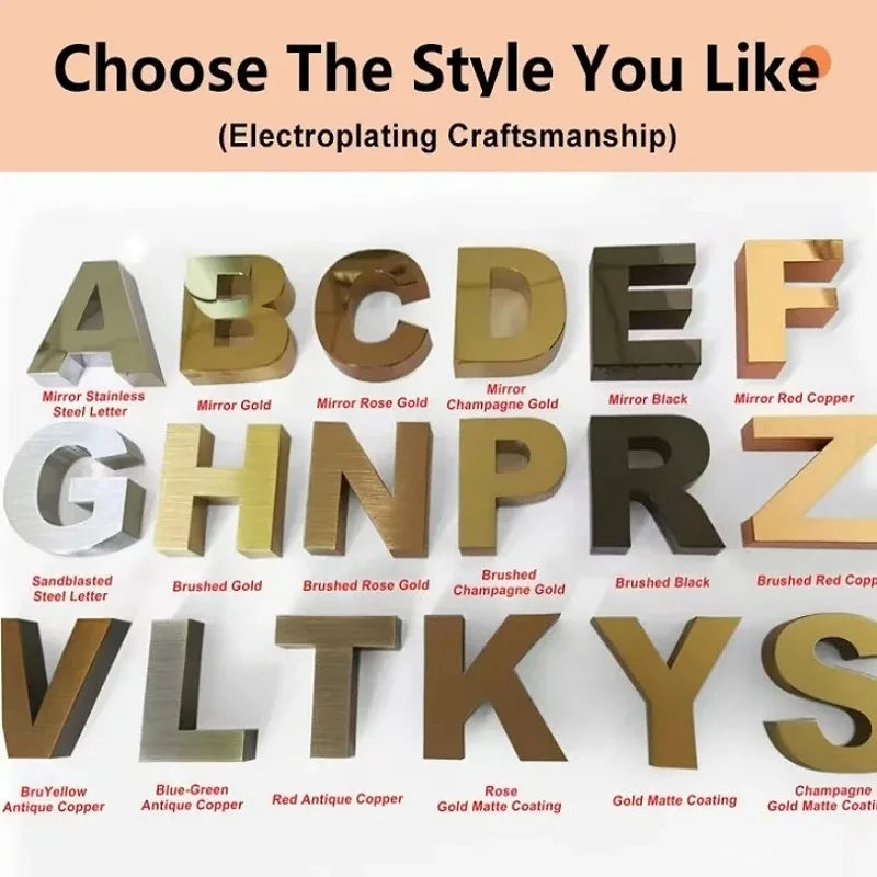 Custom 3D Backlit  Business Sign LED Metal Sign Indoor Outdoor Letters For Shop Cafe Channel Custom Beauty Salon Sign