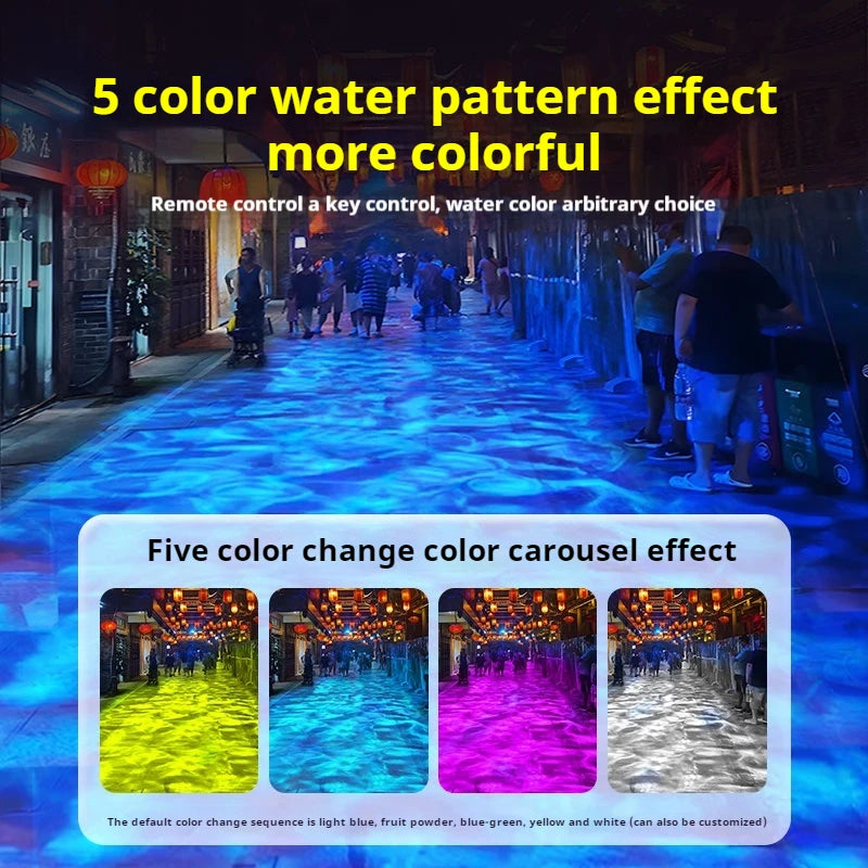 Ocean water waving  Lamp indoor atmosphere Light with 50W, 80W,150W outdoor Waterproof Led Projector for Park,Bar,Swimming pool