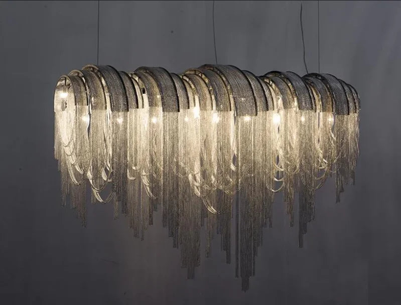 New design chandeliers LED aluminum fixtures luxury light gold/silver living room decorative light for commercial