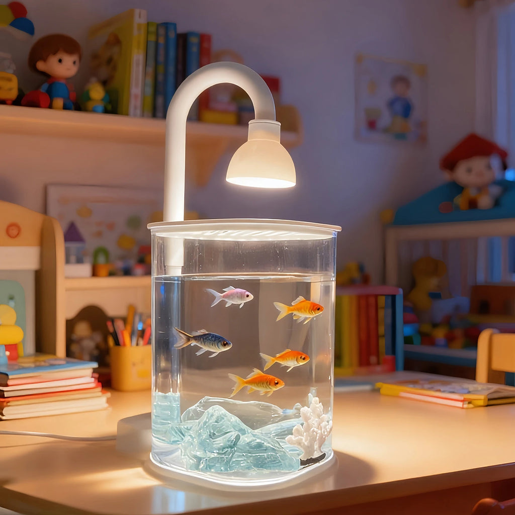 Starter Kit Small Fish Tank Axolotl Tank Tabletop Turtle Tank Goldfish Tank With Light Party Chirstmas Gift Idea For Kids