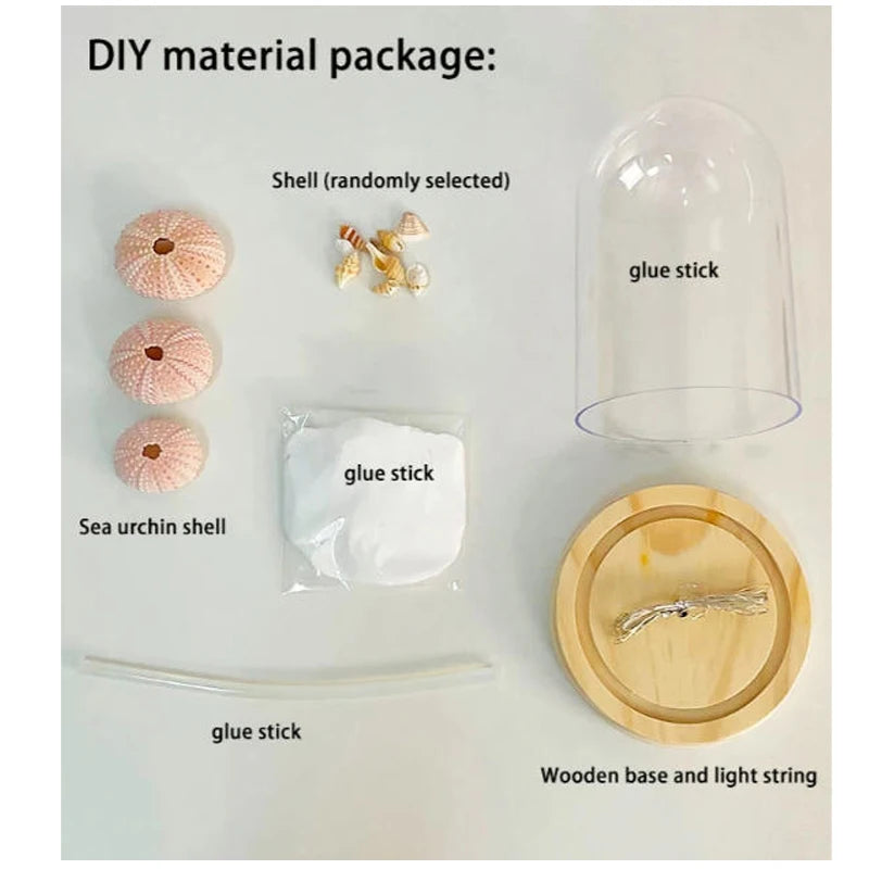 Creative Sea Urchin Shell Jellyfish Parent Child Activity Handmade DIY Night Light Decoration Atmosphere Small Ornament