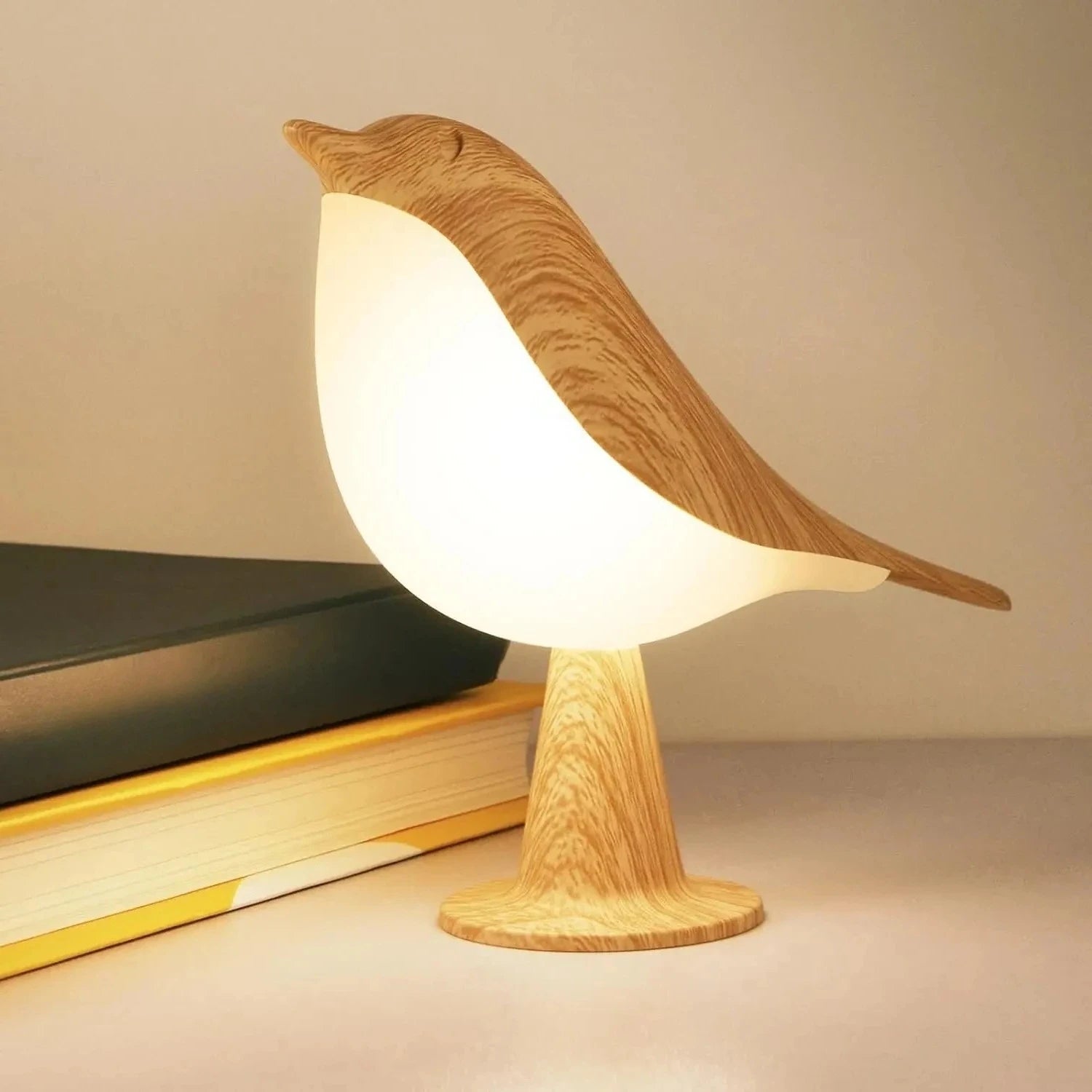 Small Desk Lamp, Bird Lamp Bedside Lamps with 3 Color Temperature and Touch Sensor,Cordless Lamp Kids Night Light