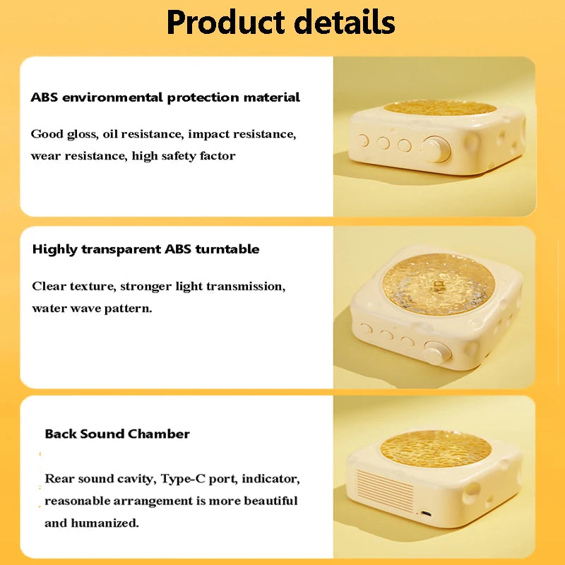 Portable Wave Projection Light Bluetooth Speaker RGB Atmosphere Light Hifi Audio System Wireless MP3 Music Player Birthday Gift