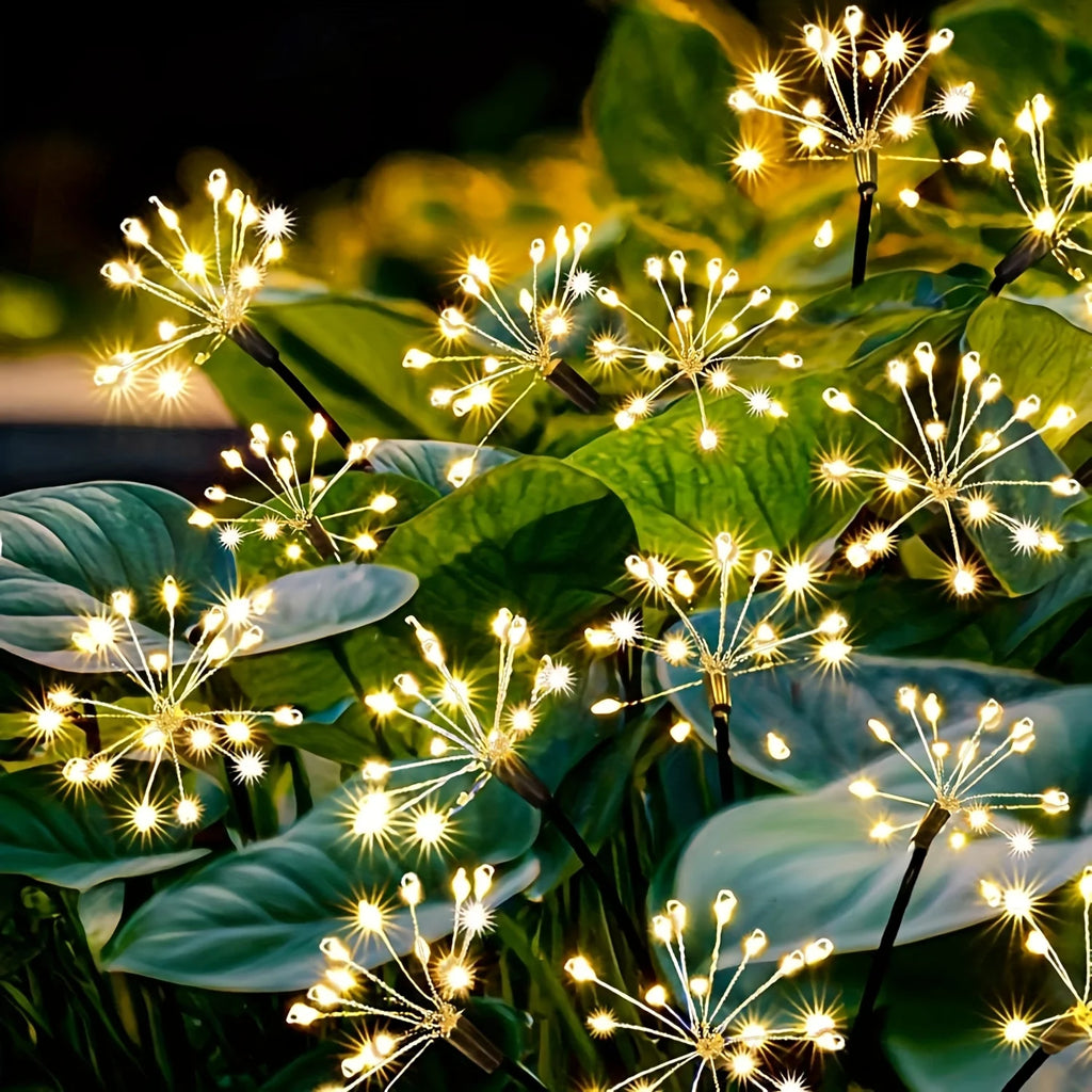 1pc Solar Firework Lights Warm White with 60LEDs for Outdoor Garden Decoration, 2 Modes,Christmas Decoration